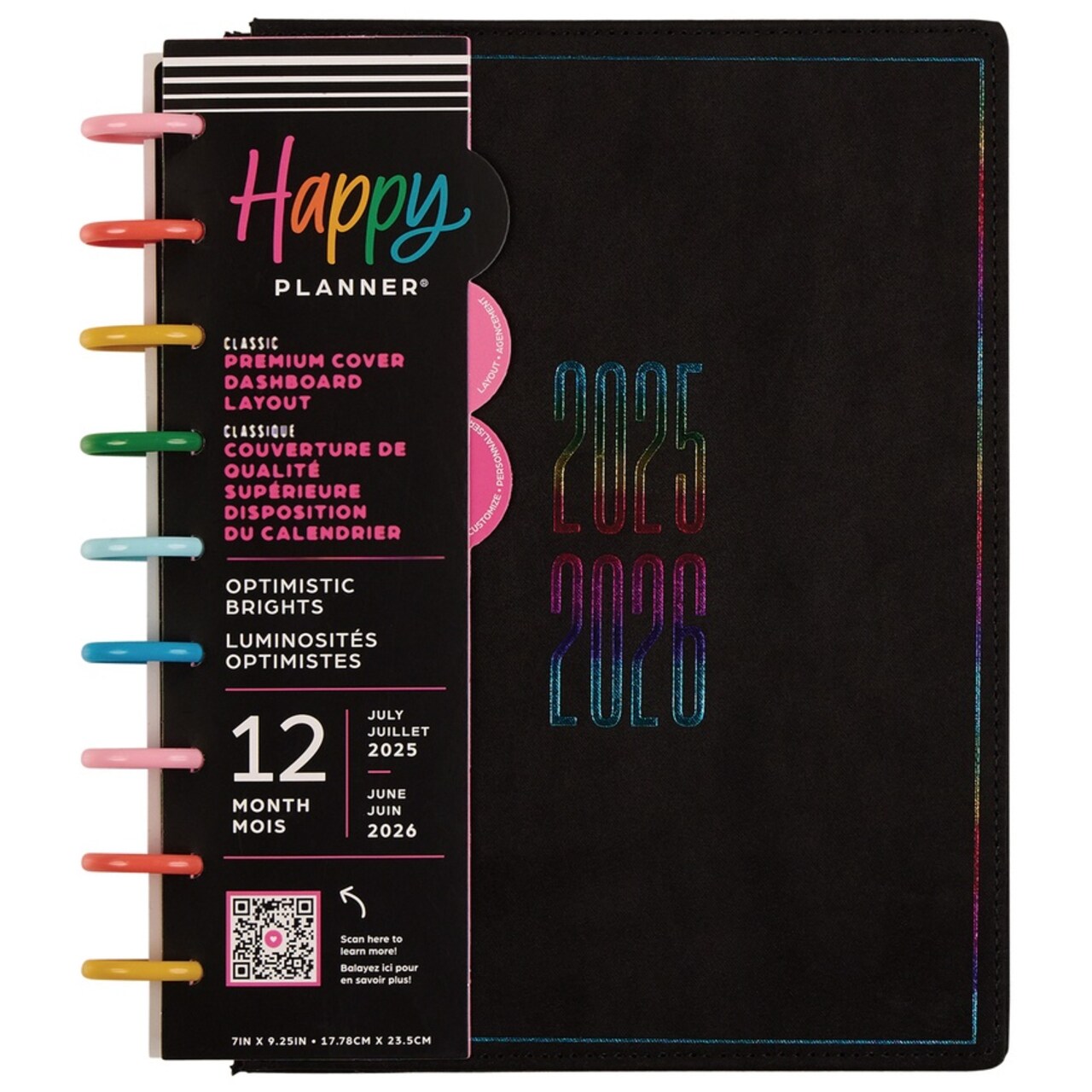 Happy Planner Velvet Classic 12-Month Disc Bound Planner-Optimistic Outlines; Jul '25 - Jun '26